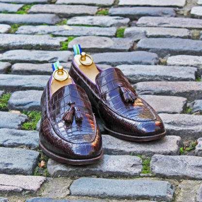 bespoke crocodile skin loafers