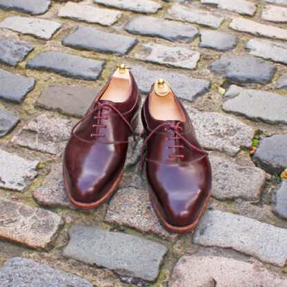 bespoke oxfords in burgundy leather