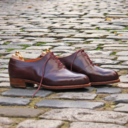 saddle oxford shoe in burgundy box calf