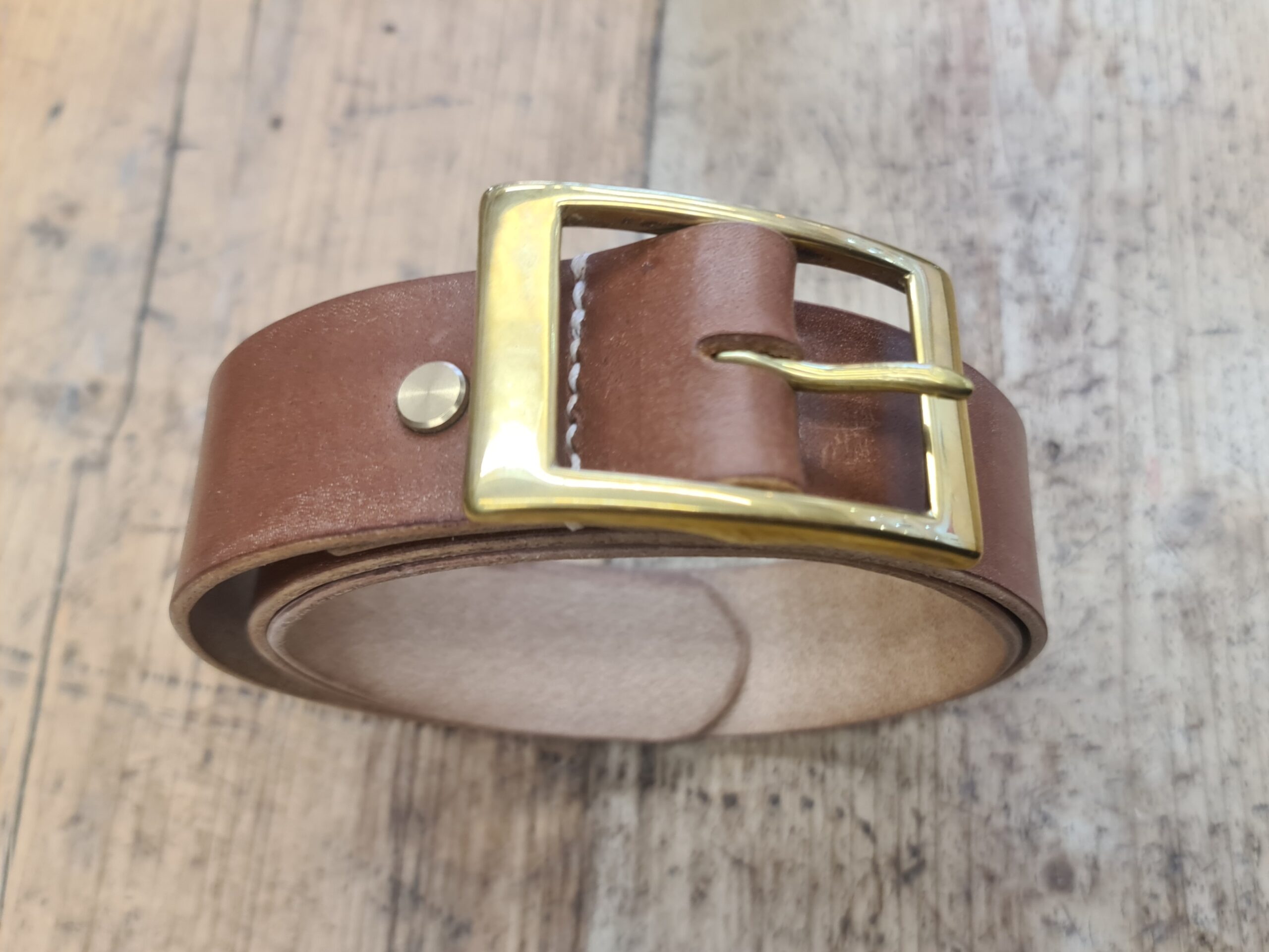 Carrion Handmade Yorkshire Belt - Brown Leather/Rounded Buckle - Furbellow  & Co