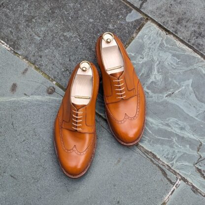 light brown derby shoes