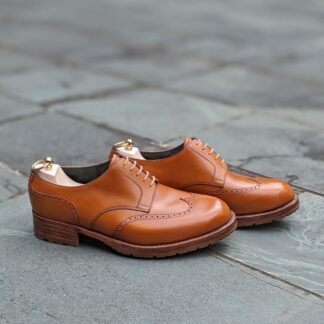 tan derby shoes