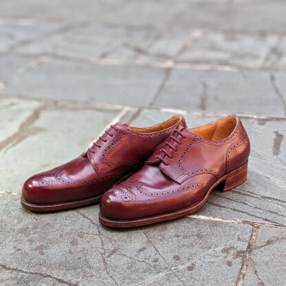 bespoke burgundy derby shoes