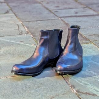 blue bespoke chelsea boots